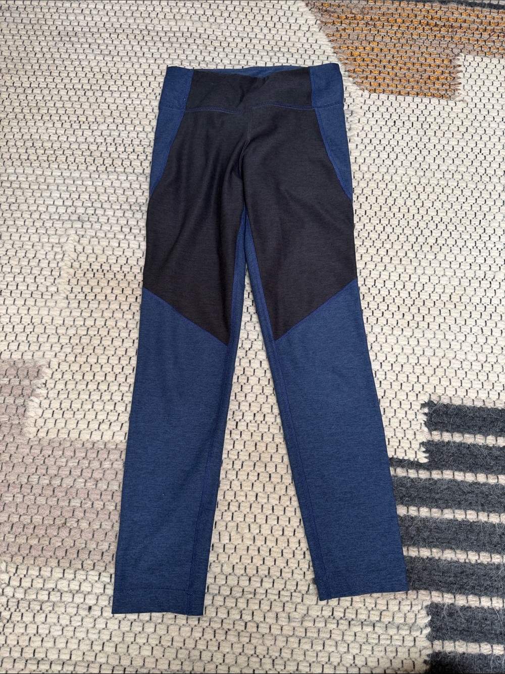 Outdoor Voices Navy and Black Colorblock Leggings
